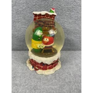 Veggie Tales Vintage 1999 Christmas Snow Globe SnowDome Fireside Cheer Larry Bob